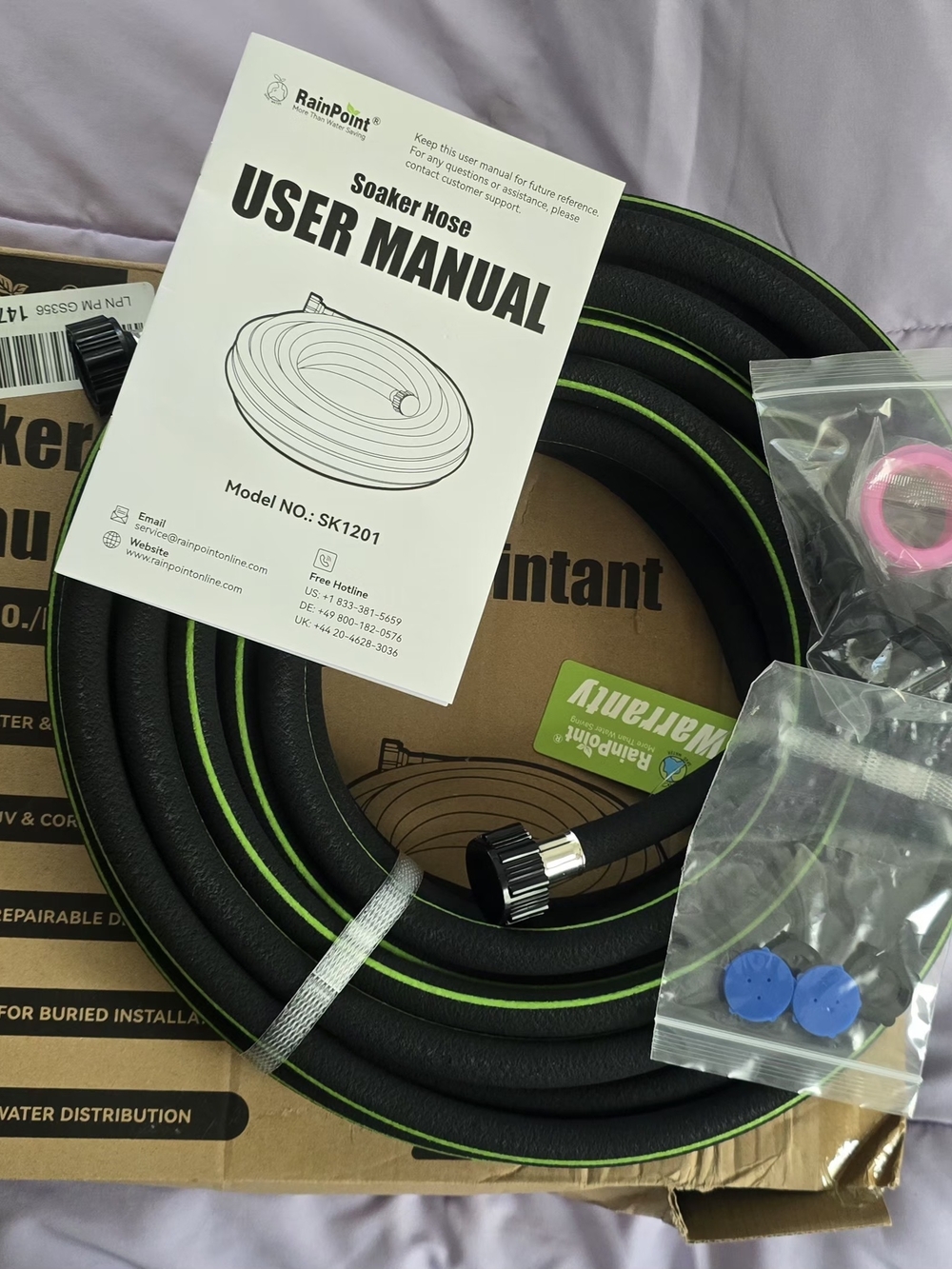 Black & Green Soaker Hose - Drip Irrigation for Garden